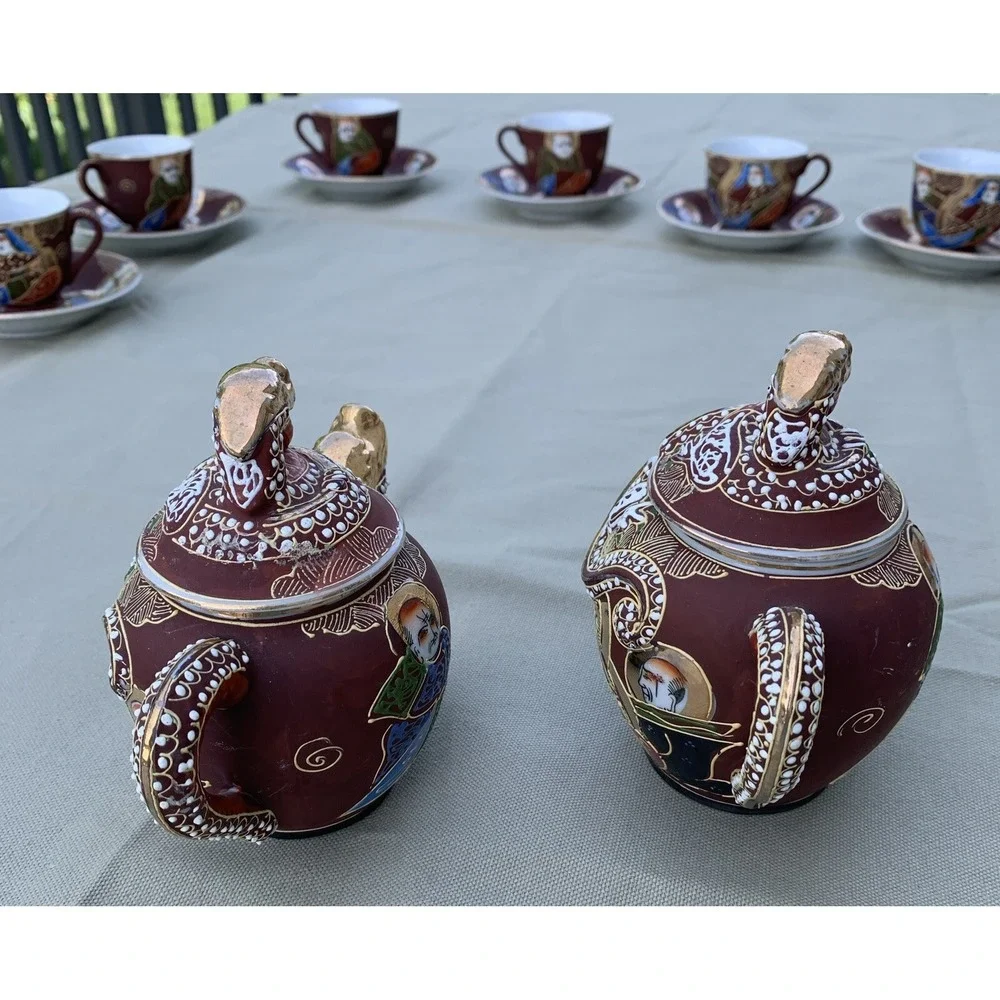VTG JB Betson Dragonware 15 PC Tea Set Moriage Teapot Cups Saucers